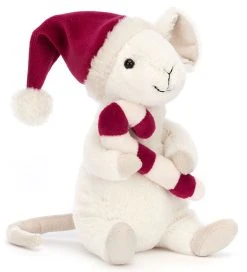 Jellycat Bamse - 18 Cm - Merry Mouse With Candy Cane