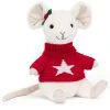 Jellycat Bamse - 18 Cm - Merry Mouse With Jumper 2 Jellycat Bamse - 18 Cm - Merry Mouse With Jumper -doll accessories shop DR210