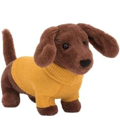 Jellycat Bamse - 24 Cm - Sweater Sausage Dog Yellow