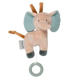 Nattou Bamse M. Musik - Mini Musical Axel Elephant - 20 Cm - Bru