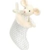 Jellycat Bamse - 20 Cm - Shimmer Stocking Mouse -doll accessories shop EG948