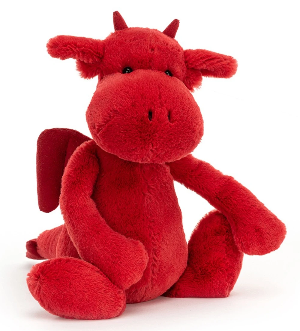 Jellycat Bamse - Medium - 31x12 Cm - Bashful Red Dragon 3 Jellycat Bamse - Medium - 31x12 Cm - Bashful Red Dragon
